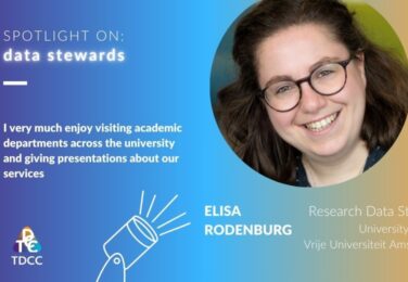 Header image of Elisa Rodenburg with a profile photograph and a quote that reads: "I very much enjoy visiting academic departments across the university and giving presentations about our services"