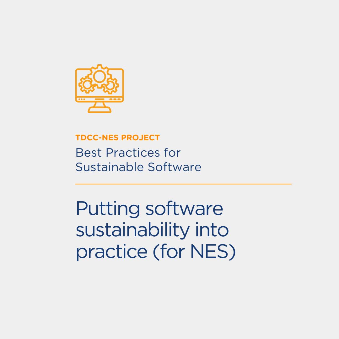 Putting software sustainability into practice (for NES) - TDCC.nl