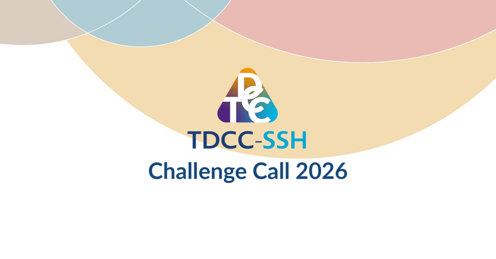 Decorative image with TDCC-SSH logo, reading "Challenge Call 2026"